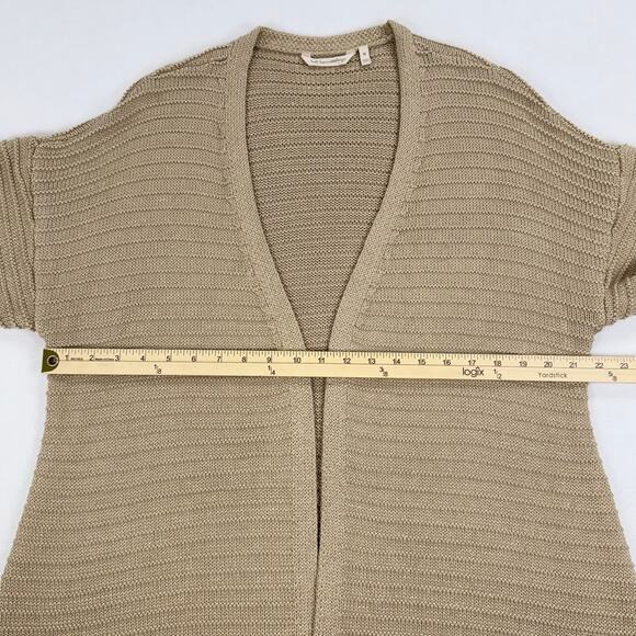 Soft Surroundings Women's Metallic Knit Longline Cardigan Sweater XL Tan - Picture 10 of 12